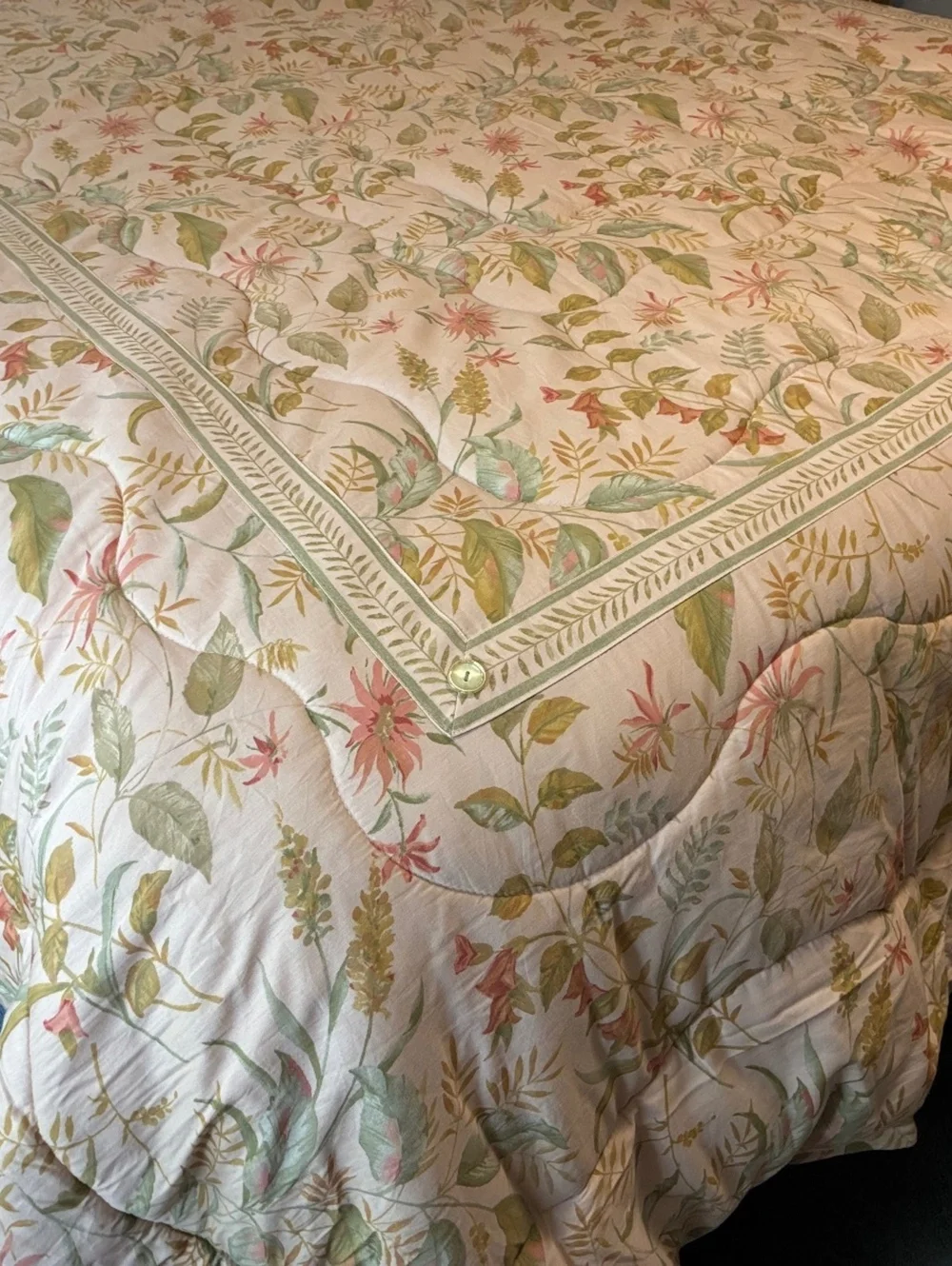Floral Patterned Quilted Bedspread bedskirt set